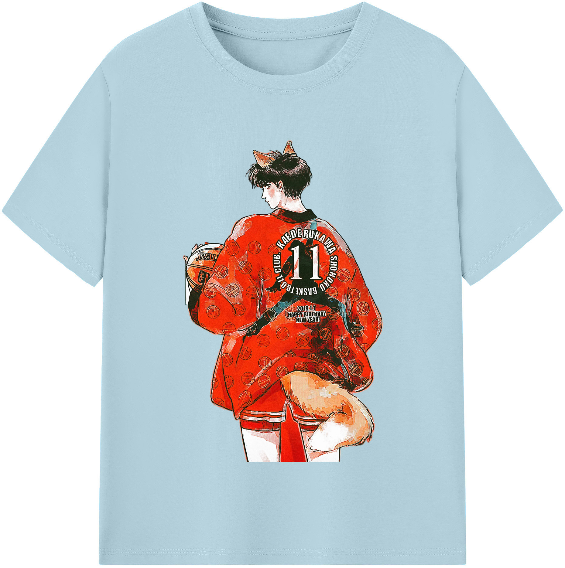 SLAM DUNK／スラムダンク 綿100％半袖Tシャツ（フロントプリント）